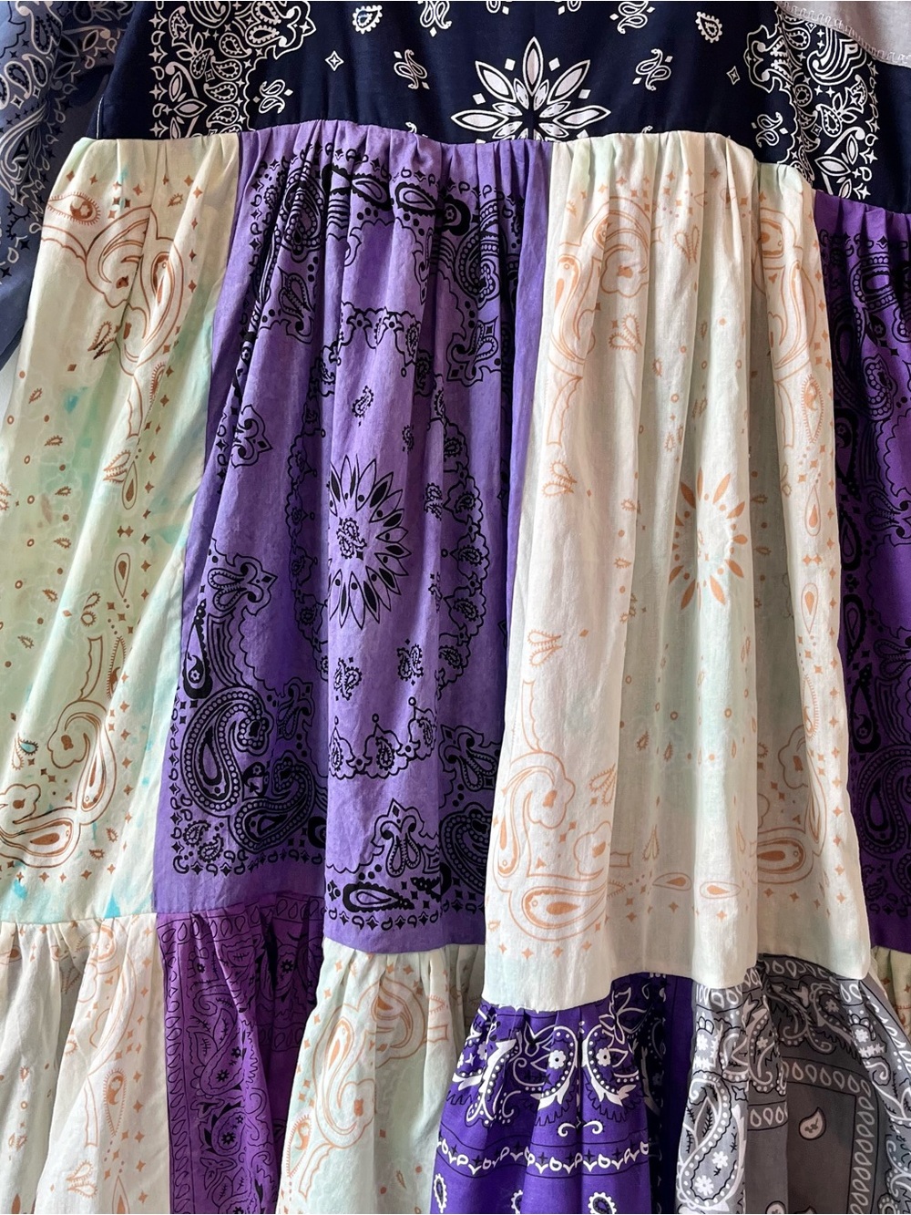 The Periwinkle Meadow | Handmade Voluminous Bandana Dress SKU 06263 - Picture 6 of 16